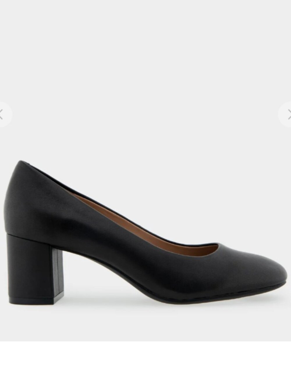 NWT Aerosoles Ebel Black Leather Mid Heel Pump Size 8.5 Wide - Picture 8 of 12